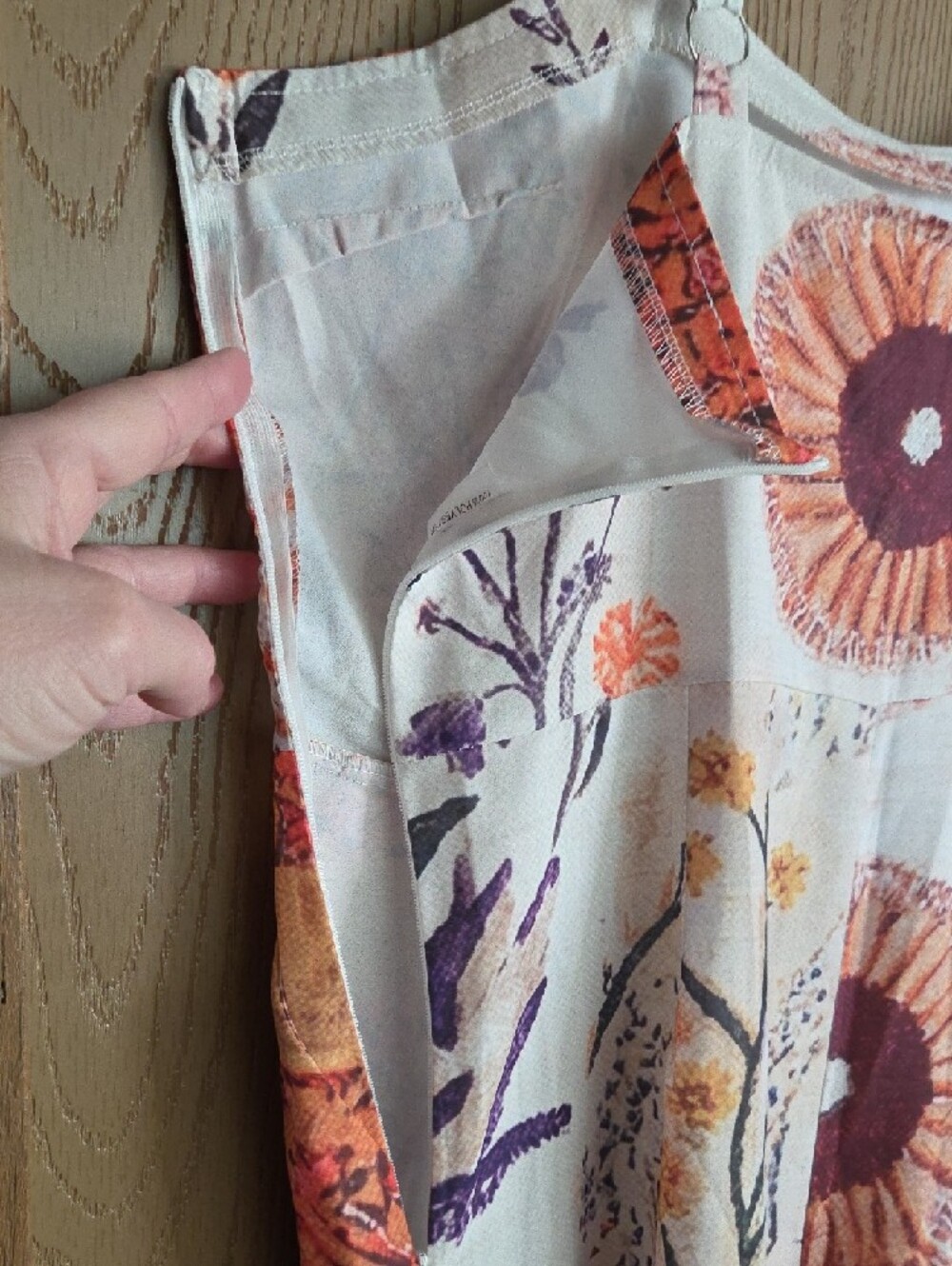 Floral NWT jumpsuit/overalls in Cream and Orange Boho Style - Picture 8 of 8